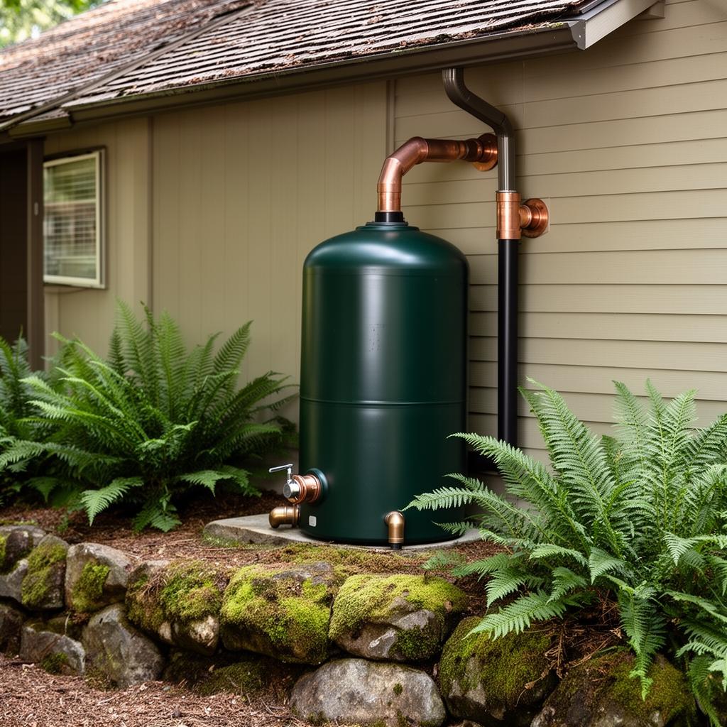 Residential rainwater harvesting tank installed at a Vancouver home
